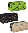 Front Bike Bag Waterproof Big Capacity Handlebar Storage Bag for Gear Tools Snacks, shown in green, black, and tan colors.