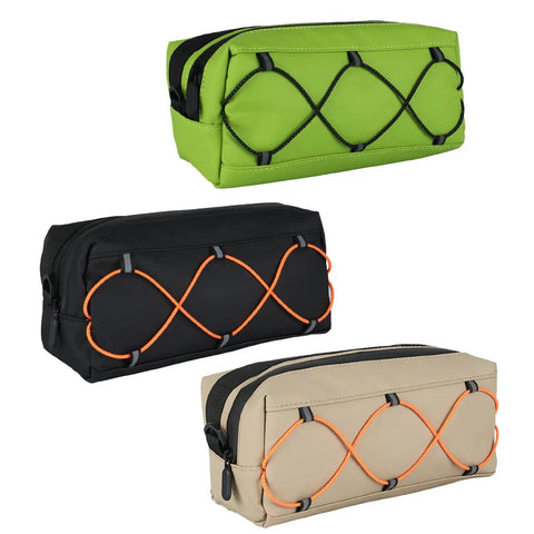 Front Bike Bag Waterproof Big Capacity Handlebar Storage Bag for Gear Tools Snacks, shown in green, black, and tan colors.