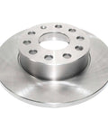 Rear Solid Disc Brake Rotor With Beefed Up Forged Flange For Precise Fit, ABS Signaling, Water And Debris Protection in silver metal finish