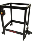 Rugged Steel Floor Stand For 32 Inch Router Table Beast Mode Stability supports heavy workshop tools in robust tubular construction.