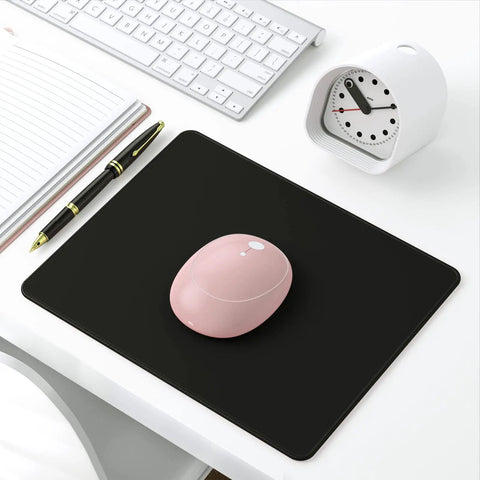Thick Anti Slip Five Millimeter Gaming Mouse Pad With Stitched Edges and Non Slip Rubber Base Eight Point Three By Ten Point Two Inch on desk