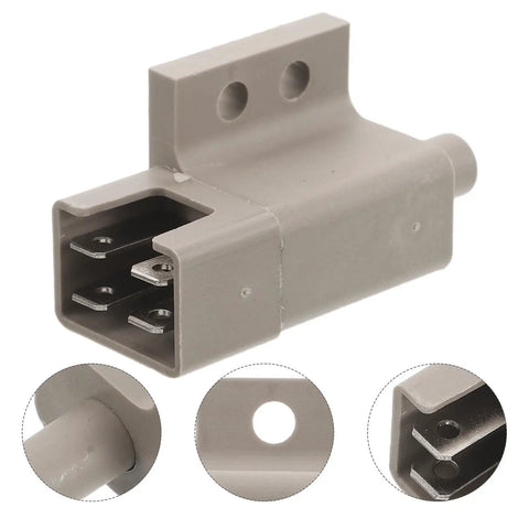 Sturdy Lawnmower Housing With Seat Switch Brass Conductor, Weatherproof Nylon Replacement Part For Tractor And Garden Tools, No Fuss Easy Install Safety Cutoff Switch Size 6.00x3.00x2.40cm, gray nylon seat switch with brass terminals