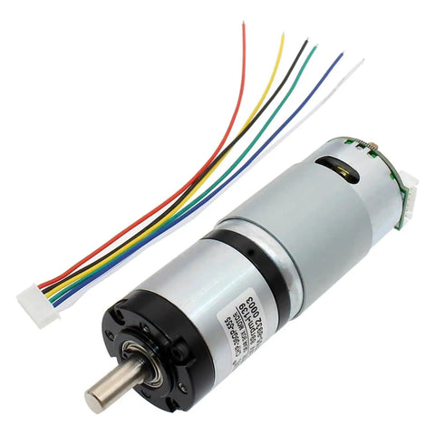 Beefy 152mm Omni Mecanum Wheel Kit With Four 24V 120W Encoder Motors for 100Kg Load, 230rpm High Torque Drive, motor close-up