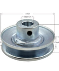 Rock Solid Heavy Duty Single Groove Web Sheave V Belt Pulley With 5/8 Inch Bore 3 Inch Outer Diameter Zinc Plated Carbon Steel side view with dimensions