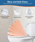 Elongated Soft Close Toilet Seat With One Click Release, Easy Oval Replacement With Bolts Hinges And Bumpers, Universal Fit