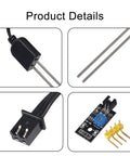 Soil Moisture Sensor For Garden And Auto Watering Systems With Corrosion Resistant Probe Analog Output For Arduino And Raspberry Pi Plug And Play Setup Humidity Detector Ideal For Greenhouse Automation And Smart Plant Care Pack Of 10 details and connectors.