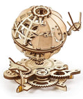 Three Dimensional Wooden Globe Puzzle Kit For Adults, Mechanical World Model, Brain Teaser And Educational Globe Build Set, DIY Wooden Globe Craft Hobby For Adults To Build And Show Off, wooden globe on gear base