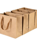 Kraft Paper Gift Bags Set Of 20 For Birthday Bashes And Weddings, Great For Guest Favors, displayed in a row with sturdy handles.