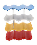 Go-To Four-Tier Stackable Cup Organizer With Wave Shape Bottle Rack multicolor plastic display