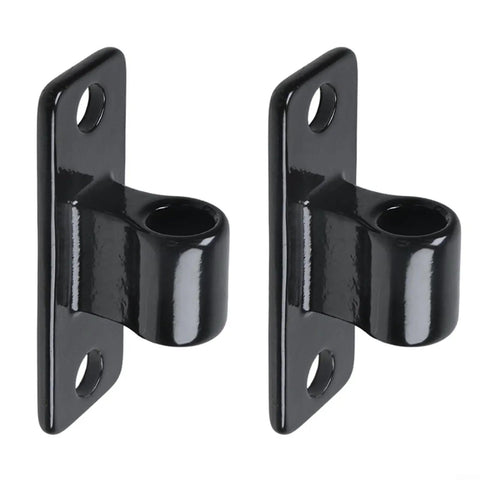 Galvanized Iron Gate Hinges For Five Eighth Inch Pin, Wall Mount Hardware For Chain Link Fence, 2 Pack black coated hinges