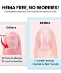 Comparison of nails using 9 In 1 HEMA Free TPO Free Nail Glue Gel and other products