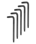 5 Piece T25 Security Tamper Proof Torx Star Bit Set With Long Arm L Shaped Wrenches For Automotive And Home Repairs In Carbon Steel Black Finish Durable Carbon Steel Construction With Black Oxide Finish For Extra Strength And Corrosion Resistance, 5 black Torx bit wrenches