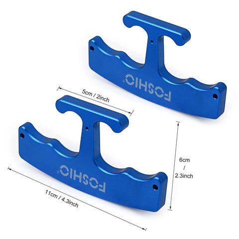 Blue aluminum alloy handles for PlateLine Car Emblem Removal Tool Kit With Aluminum Alloy Handle And 60cm PE Cable Set Easy Back And Forth Saw Action To Cut Adhesive Foam Includes Three Extra 60cm Cables For Window Film Installation And Emblem Removal