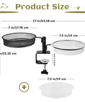 Diagram of Platform Deck Bird Feeder With Bath Dual Use Outdoor Bird Bath And Feeder showing clamp mount with size dimensions.