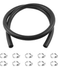 Rugged Five Foot Five Eighth Inch Silicone Car Heater Hose With Ten Clamps ID 16Mm OD 24Mm Coolant Hose For Air And Water Transfer