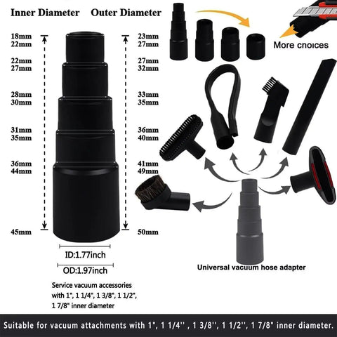 15 Piece Universal Vacuum Attachments And Brushes Kit For Shop Vac Accessories DIY Friendly And Ready For Any Mess, includes adapters and brushes