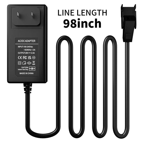 29V 2A Power Supply Cord For Recliners And Lift Chairs With No Fuss ACDC Switching Adapter, black, 98-inch cord visible