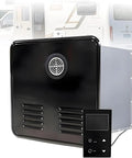Top Shelf Tankless Water Heater 12V DC 55000 BTU For Campers With Smart Temp Regulator showing front view with digital control panel.