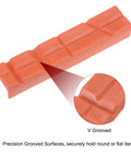 Kickass Magnetic Vise Jaw Pads With Chunky Nylon Grip And Snug V Grooves to securely hold round or flat items on your workbench.
