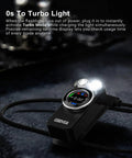 Pocket Ready Magnetic Clip On Flashlight With Built In Laser Distance Meter Delivering 650 Lumen White Light And 175 Lumen Red Light Type C Rechargeable Smart Display Emergency Work Light For Indoor Measurement, black body, USB-C charging