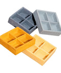 Miniature Storage Box Set For Dollhouse Accessories Made From Durable Resin With Four Grid Compartments Perfect For Storing Candy Nuts Or Tiny Ornaments