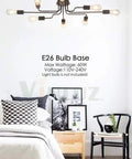 Room with 8 Light Sputnik Chandelier Black Semi Flush Mount Ceiling Light With Industrial Vintage Metal Art Design Vibe
