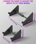 Heavy-Duty Adjustable Desktop Stand For Sampler, Synth, And MIDI Controller Or Drum Machine showing telescoping adjustment.