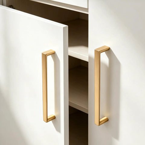 Ten Pack Square Champagne Bronze Cabinet Pulls Three And Three Quarters Inch Solid Metal Drawer Handles for cabinets