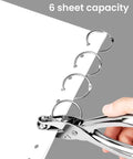Circle Hole Punch Set Two Piece One Eighth Inch And One Quarter Inch Single Hole Punchers showing 6 sheet capacity in use