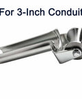 Beefy 3 Inch Conduit Cable Puller Sheave For Smooth Wire Installation With Dual Bearing Structural Support, shown in steel material
