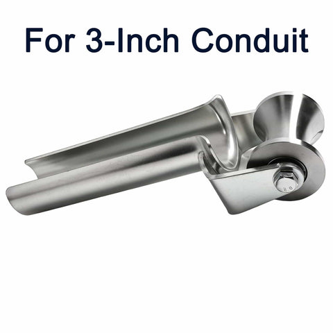 Beefy 3 Inch Conduit Cable Puller Sheave For Smooth Wire Installation With Dual Bearing Structural Support, shown in steel material
