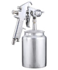 Autsuppl Airless Paint Sprayer For Furniture, High Atomization Pneumatic Spray Gun Tool For Rustoleum, Home And Industry Use, Adjustable Spring Range, Professional Finish Equipment, Durable Design. Stainless steel spray gun with container.