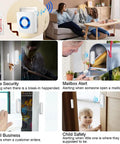 Wireless Door Alarm Sensor System For Dementia Caregivers And Home Security 260 Feet Range With 3 Sensors And 2 Receivers No Fuss Setup No Wiring Needed Real Time Chime Alerts For Elderly Kids Office Store shown on door, mailbox and retail uses