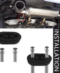 Four Piece Exhaust Hanger Rubber Kit with Universal Polyurethane Insulators installed on car exhaust system