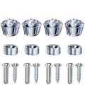 Sparkly Rhinestone License Plate Screw Caps 4 Pack Premium Alloy Bolt Covers White Crystal Auto Fasteners in silver and crystal finish