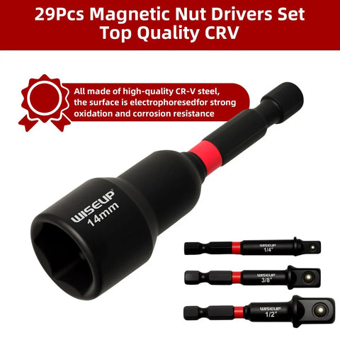 Beast Pro Grade Heavy Duty 29 Piece Magnetic Nut Driver Set with CR-V steel for durability, showing 14mm nut driver close-up.
