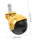Four Piece Heavy Duty Furniture Caster Wheels With Smooth Gliding Bearings, 3.6 in size, black and gold design for various furniture.