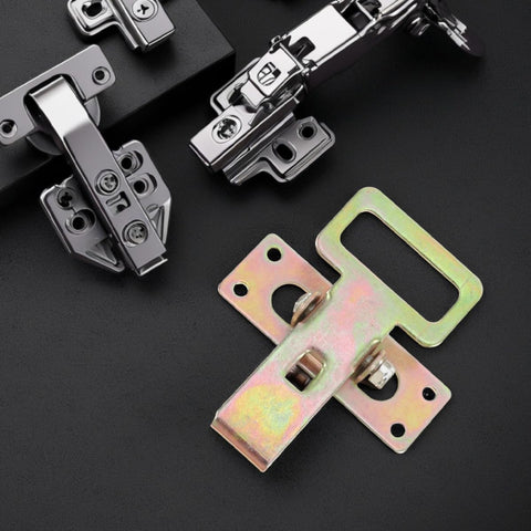 Beefy Iron Sofa Position Buckles for Heavy Duty Couch Connection, universal fit furniture hardware, visible in varied finishes.