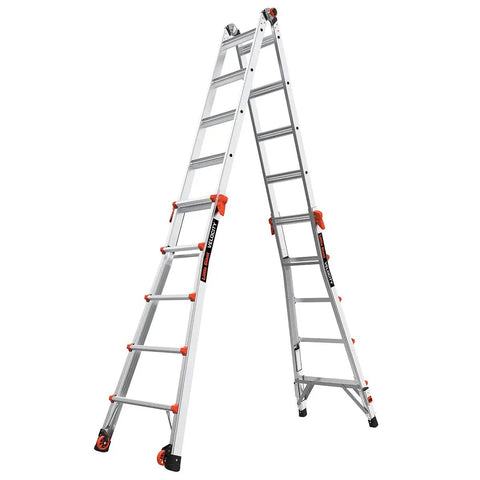 Velocity Aluminum Ladder Do-It-All 22 ft Multi-Position with Leg Levelers, Lightweight, Easy Extend and Lock, Ready for Any DIY Project, Home Renovation, Roofing, Painting, and Maintenance in A-frame position