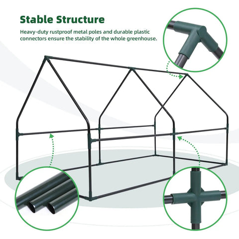 Portable Mini Greenhouse For Outdoors 71 By 36 By 36 Inch With Dual Large Zipper Doors Ground Stakes Waterproof And UV Protected Plastic Green House For Patio Garden Backyard No Tools Needed All Weather Ready