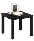 Classic Homey Square Parsons Side End Table In Black 1 Pack with thick top, books and frame, durable engineered wood for small spaces.