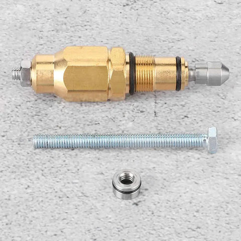 Heavy Duty Unloader Valve For Pressure Washer Universal Fit Durable Metal Construction Reliable Pressure Control Pump Accessory For Home Industrial And Agricultural Use Compatible With AR42118. Metal valve with fittings on concrete background.