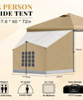 Two Person Canopy Side Tent For 10x10 Or 10x20 Gazebos With Mesh Window Easy Up Cube Tent For Camping Storage Or Events