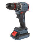 Brushless Cordless Drill Kit With Smooth 1500 Rpm Operation And 25 Torque Settings, featuring a grippy handle and battery.