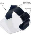 Premium Solid Durable Armband Badge Holder With Hella Secure Stretchy Strap And Easy Hook Loop Fastener For Work Credentials Cards And Passes One Size Fits, showing elastic strap and clasp.