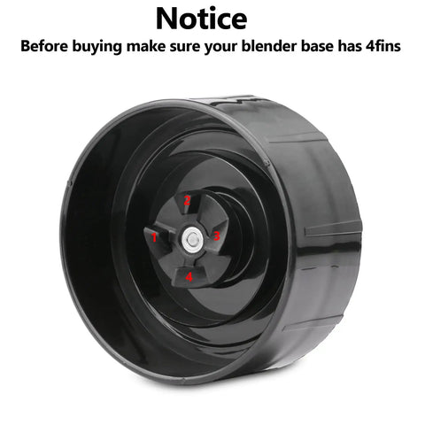 Premium Replacement Parts Set For 250W MB1001 Series Blender, black cross blade base with four fins