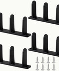 Four Pack Universal Black Closet Door Floor Guides With Screws For 1 3 8 Inch Thick Doors ABS Closet Track Guide For Sliding Cabinet Doors Keeps Panels Riding Smooth And Aligned On The Floor