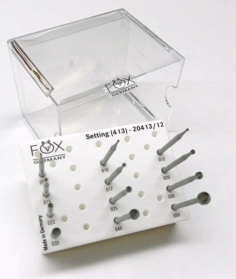 Stone Setting Burs 12 Piece Jewelry Making Kit 009 To 050 With Three Thirty Second Inch Shank Fig 413 in storage case