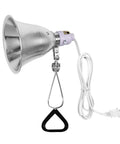 Clamp Lamp With 150W Max, 8.5 Inch Aluminum Reflector, 6 Foot Cord, Black, Bulb Not Included shown with aluminum reflector.