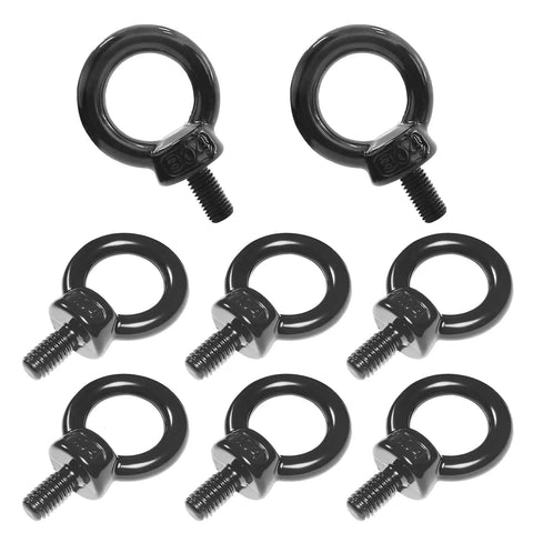 M8 Eye Bolts Eight Pack Beefy Heavy Duty Lifting Eyes Stainless Steel 304, corrosion resistant for machinery and outdoor use